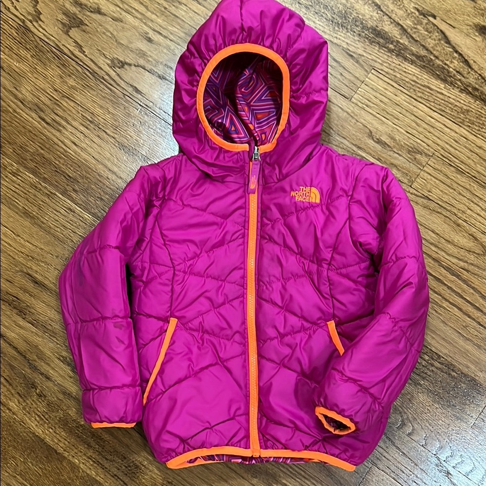 The North Face Fuchsia and Tangerine Hooded Jacket